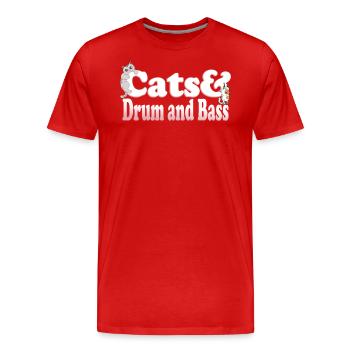Cute Kawaii Cats And Drum and Bass Women's Cat and - Männer Premium Bio T-Shirt - Rot - Vorne - Damien (186cm)