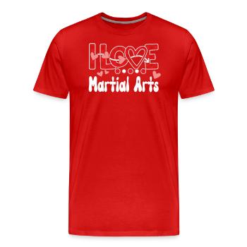 J'aime les arts martiaux filles arts martiaux - T-shirt bio Premium Homme - rouge - Devant - Damien (186cm)