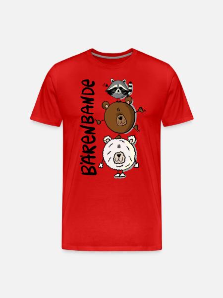 Bärenbande - Männer Premium Bio T-Shirt - Rot