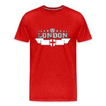 Londres - T-shirt bio Premium Homme - rouge - Devant - Damien (186cm)