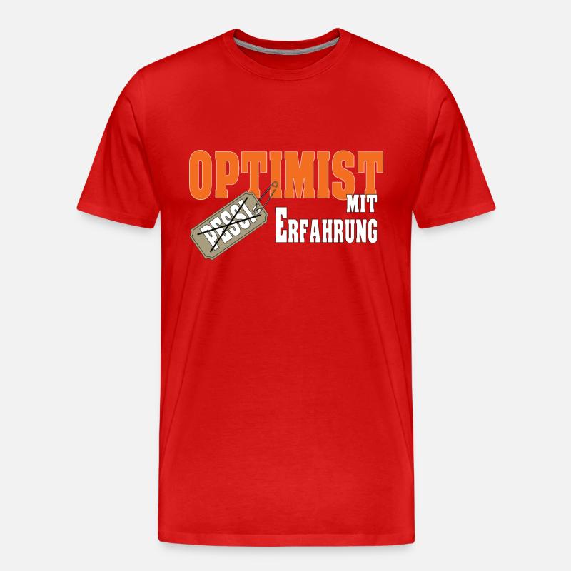 Optimist mit Erfahrung Geschenk - Männer Premium Bio T-Shirt - Rot