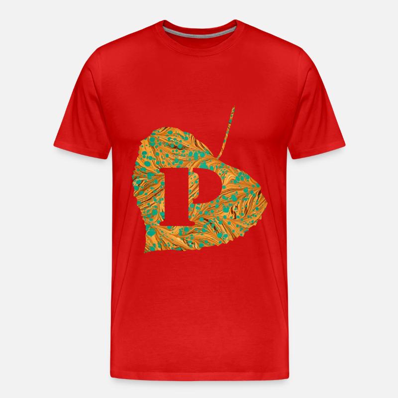 blatt e 95 p - Männer Premium Bio T-Shirt - Rot