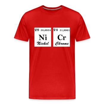Nickel Chrome - T-shirt bio Premium Homme - rouge - Devant - Damien (186cm)