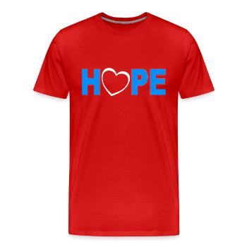 De l’espoir avec du cœur - T-shirt bio Premium Homme - rouge - Devant - Damien (186cm)