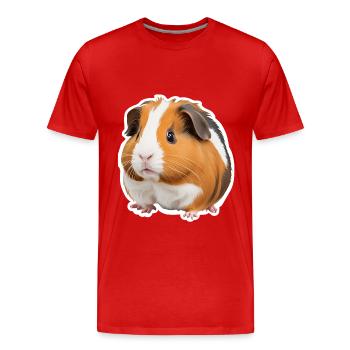 Adorable cochon d’Inde - T-shirt bio Premium Homme - rouge - Devant - Damien (186cm)