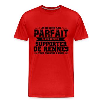 je suis supporter de rennes - T-shirt bio Premium Homme - rouge - Devant - Damien (186cm)