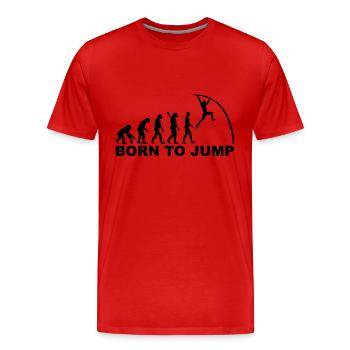 Évolution Saut à la perche - T-shirt bio Premium Homme - rouge - Devant - Damien (186cm)