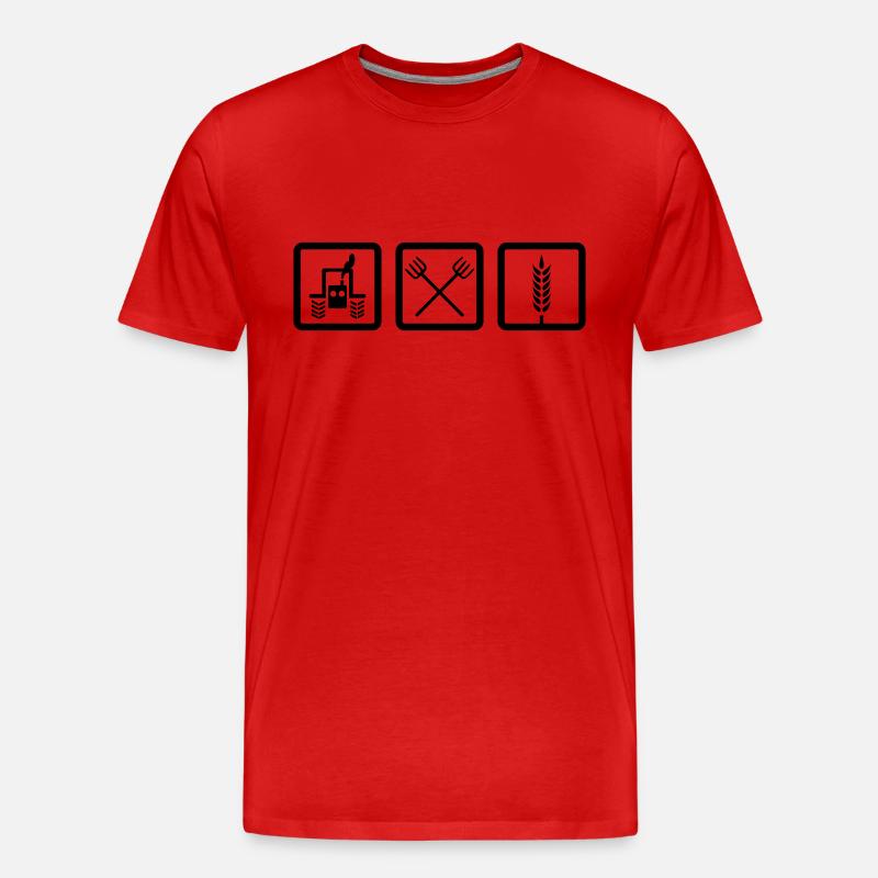 Bauernhof - Männer Premium Bio T-Shirt - Rot