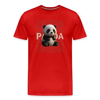 Süßer Panda Spruch | Cooler Pandabär Spruch - Männer Premium Bio T-Shirt - Rot - Vorne - Damien (186cm)