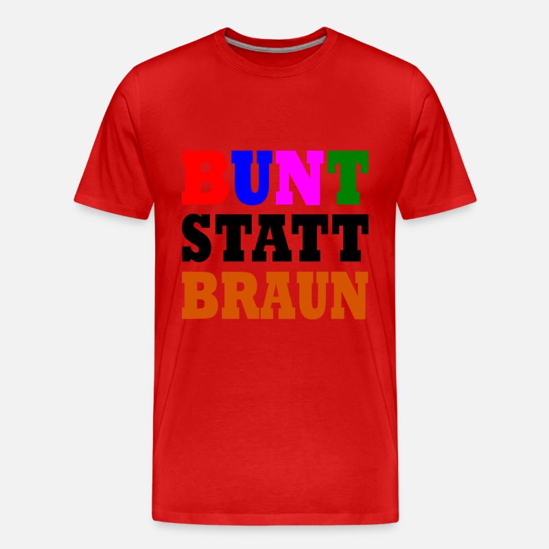 Bunt statt braun - Männer Premium Bio T-Shirt - Rot