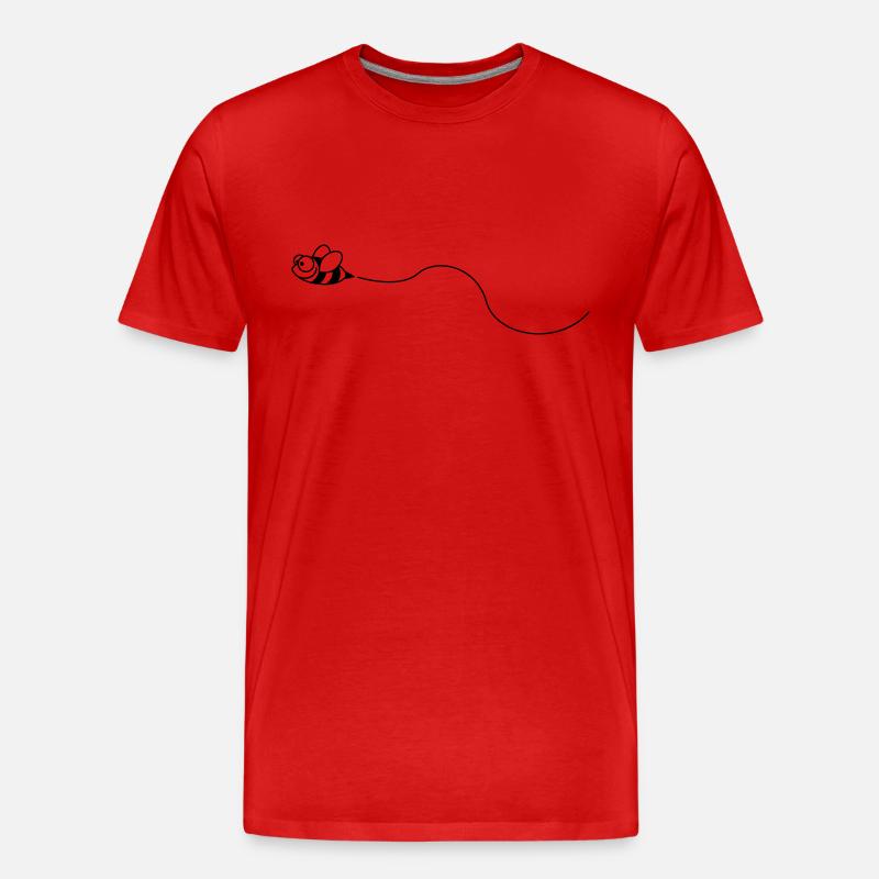 biene_1c - Männer Premium Bio T-Shirt - Rot