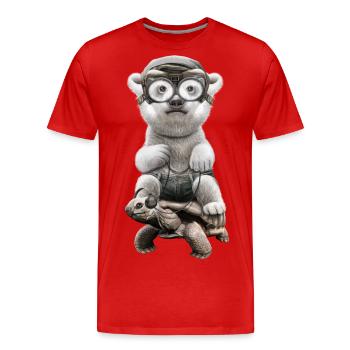 TORTUE POLAR - T-shirt bio Premium Homme - rouge - Devant - Damien (186cm)
