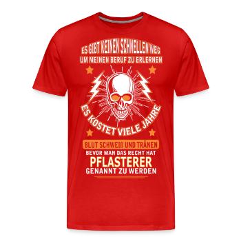 PFLASTERER - Männer Premium Bio T-Shirt - Rot - Vorne - Damien (186cm)