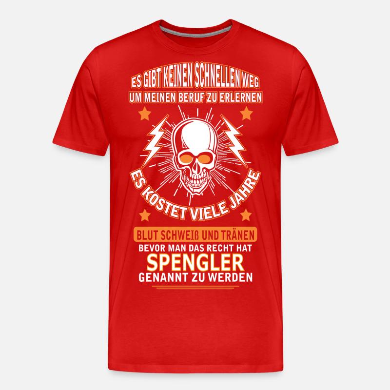 SPENGLER - Männer Premium Bio T-Shirt - Rot