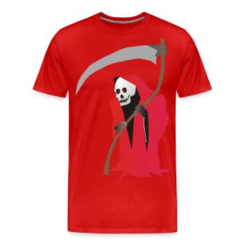 Der Sensenmann - Männer Premium Bio T-Shirt - Rot - Vorne - Damien (186cm)