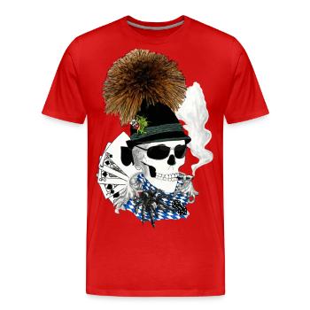 Crâne de Bayern - T-shirt bio Premium Homme - rouge - Devant - Damien (186cm)
