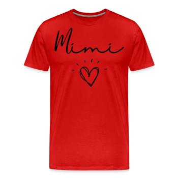 Mimi. mimi gift - Men's Premium Organic T-Shirt - red - Front - Damien (186cm)