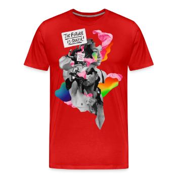 L’avenir est queer! | CSD Leipzig Design 2023 - T-shirt bio Premium Homme - rouge - Devant - Damien (186cm)