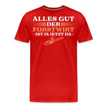 Holzfäller Förster Forstwirt - Männer Premium Bio T-Shirt - Rot - Vorne - Damien (186cm)