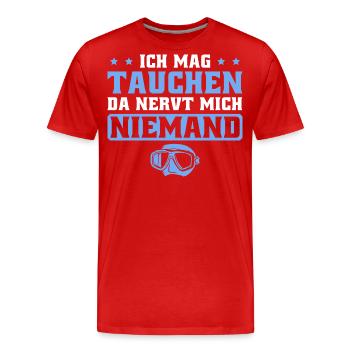 Taucher Tauchsport Männer Tauchen - Männer Premium Bio T-Shirt - Rot - Vorne - Damien (186cm)