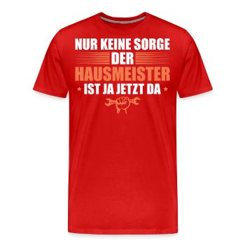 Haustechniker Facility Manager Hausmeister - Männer Premium Bio T-Shirt - Rot - Vorne - Damien (186cm)
