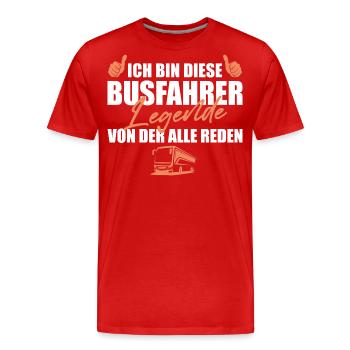 Busfahrer Legende Berufskraftfahrer Geschenk - Männer Premium Bio T-Shirt - Rot - Vorne - Damien (186cm)