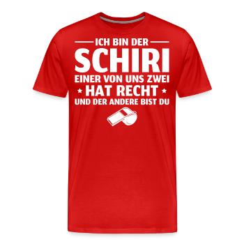 Schiri Referee Fußball Schiedsrichter - Männer Premium Bio T-Shirt - Rot - Vorne - Damien (186cm)
