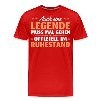 Ruhestand Die Legende muss gehen Rente - Männer Premium Bio T-Shirt - Rot - Vorne - Damien (186cm)