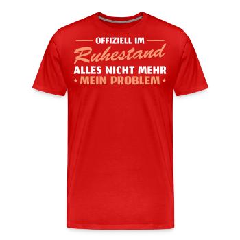 Pension Rente Ruhestand - Männer Premium Bio T-Shirt - Rot - Vorne - Damien (186cm)
