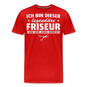 Haarstylist Legendärer Friseur Geschenk - Männer Premium Bio T-Shirt - Rot - Vorne - Damien (186cm)