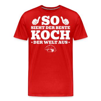 Bester Koch der Welt Hobbykoch Geschenk - Männer Premium Bio T-Shirt - Rot - Vorne - Damien (186cm)