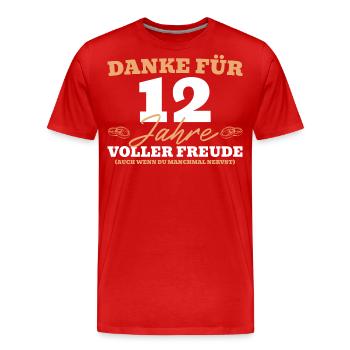 12. Hochzeitstag Mann Nickelhochzeit - Männer Premium Bio T-Shirt - Rot - Vorne - Damien (186cm)