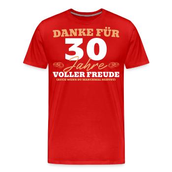 30. Hochzeitstag Mann Perlenhochzeit - Männer Premium Bio T-Shirt - Rot - Vorne - Damien (186cm)
