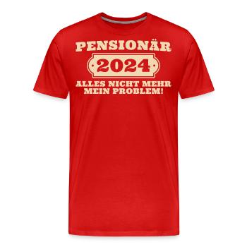 Pensionär 2024 Rentenalter Ruhestand Pension - Männer Premium Bio T-Shirt - Rot - Vorne - Damien (186cm)