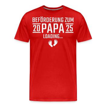 Schwangerschaftsankündigung werdender Papa 2025 - Männer Premium Bio T-Shirt - Rot - Vorne - Damien (186cm)