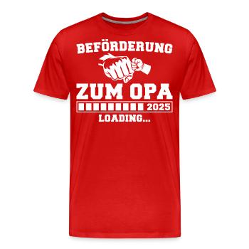 Beförderung zum Opa 2025 loading - Männer Premium Bio T-Shirt - Rot - Vorne - Damien (186cm)