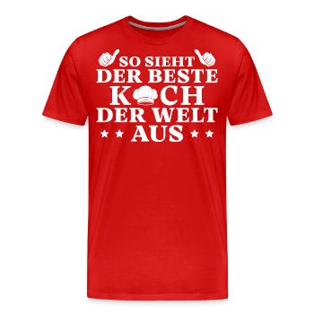 Küchenchef Bester Koch der Welt - Männer Premium Bio T-Shirt - Rot - Vorne - Damien (186cm)