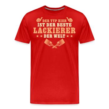 Malermeister Bester Lackierer der Welt - Männer Premium Bio T-Shirt - Rot - Vorne - Damien (186cm)