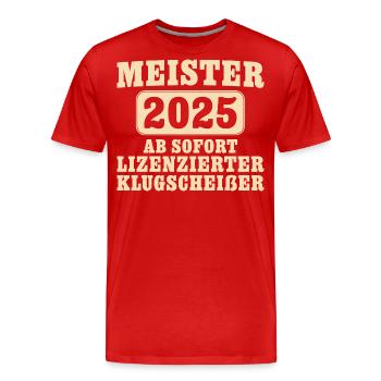 Fortbildung bestanden Abschluss 2025 Meister - Männer Premium Bio T-Shirt - Rot - Vorne - Damien (186cm)