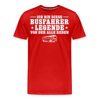 Busfahrer Legende Bus fahren - Männer Premium Bio T-Shirt - Rot - Vorne - Damien (186cm)