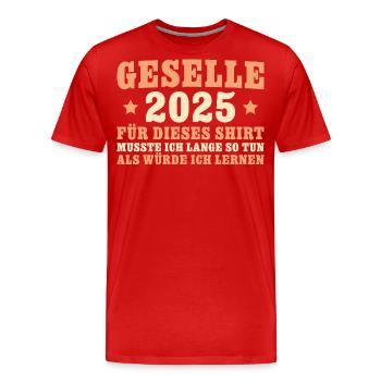 Bestandene Ausbildung 2025 Lustiges Geselle - Männer Premium Bio T-Shirt - Rot - Vorne - Damien (186cm)