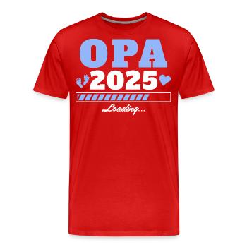 Opa 2025 loading Schwangerschaft verkünden - Männer Premium Bio T-Shirt - Rot - Vorne - Damien (186cm)