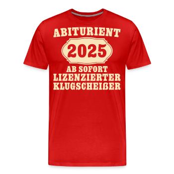 Abiturient 2025 Schulabschluss Abi - Männer Premium Bio T-Shirt - Rot - Vorne - Damien (186cm)