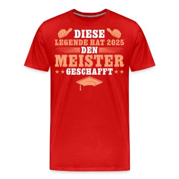 Meister Abschluss 2025 Meisterprüfung bestanden - Männer Premium Bio T-Shirt - Rot - Vorne - Damien (186cm)