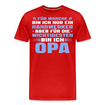 Handwerker Opa Vatertag - Männer Premium Bio T-Shirt - Rot - Vorne - Damien (186cm)