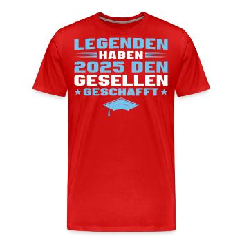 Ausbildung Abschluss Geselle 2025 - Männer Premium Bio T-Shirt - Rot - Vorne - Damien (186cm)