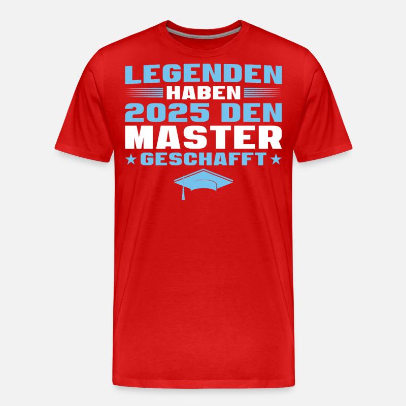Studium Abschluss Master 2025 - Männer Premium Bio T-Shirt - Rot