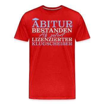 Abiturient Matura Abschluss Abitur bestanden - Männer Premium Bio T-Shirt - Rot - Vorne - Damien (186cm)