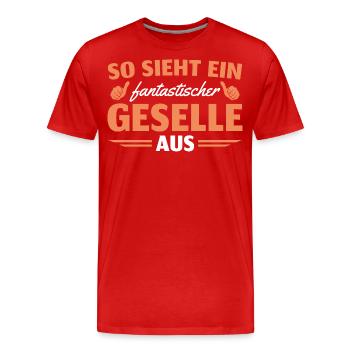 Ausbildung bestanden Geselle Geschenk - Männer Premium Bio T-Shirt - Rot - Vorne - Damien (186cm)