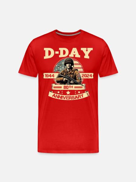 D-DAY 80 th ANNIVERSARY - T-shirt bio Premium Homme - rouge